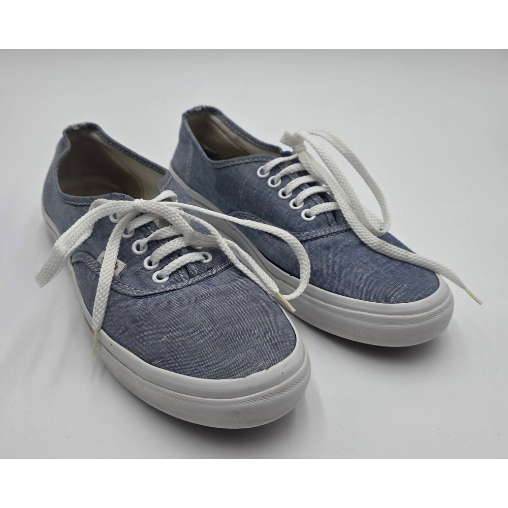 Vans Authentic Lo Pro Blue Chambray Low Top Sneakers Men's 7 Women's 8.5